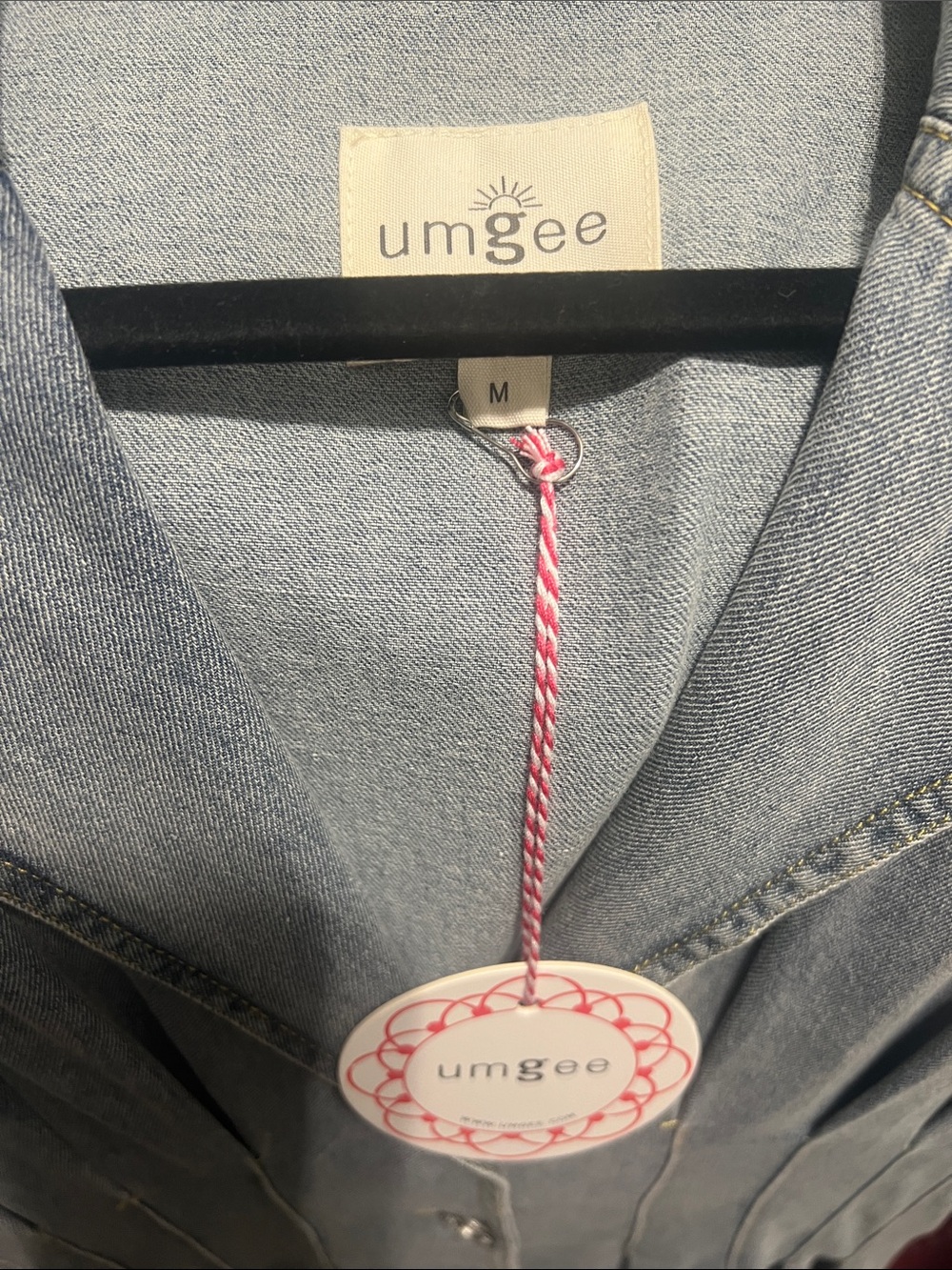 Umgee Light Blue Denim Button-Front Mini Dress - Picture 2 of 3